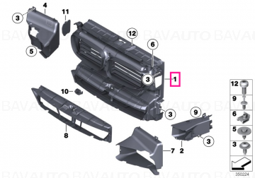 51647332891 - Canal aer fata BMW Seria 5 F10 LCI; F11 LCI - Original BMW