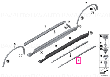 51777321875 - Trim strip, side sill, left PURE EXPERIENCE - Original BMW