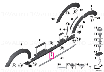 51779813636 - Right door sill ALL 4 - Original BMW