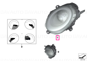 63117448383 - Headlight, LED technology, left  - Original BMW