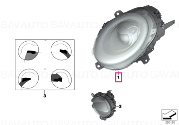 63117448384 - Headlight, LED technology, right  - Original BMW