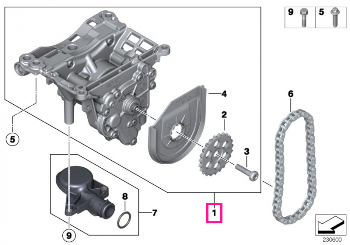 Pompa vacuum ulei - BMW Seria 1 F20 F21 - Mini Cabrio R57, Clubman R55, Countryman R60, Coupe R58, Paceman R61, Roadster R59, R56