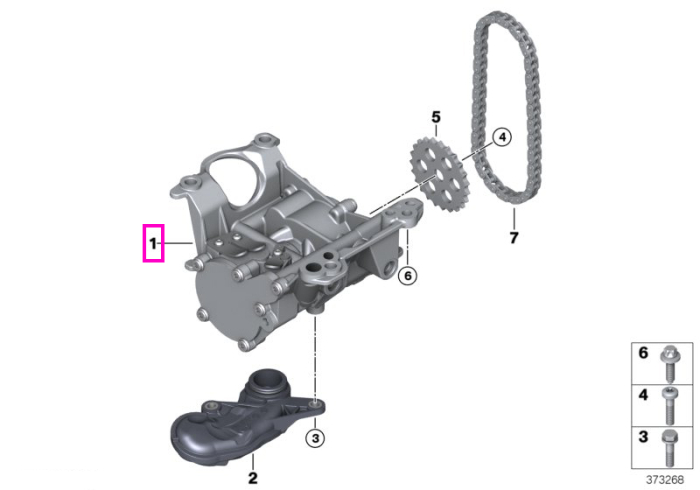 Pompa ulei motor - BMW Seria 1 F20 F21, Seria 2 F22 F23 F45 F46, Seria 3 F30 F31 F34, Seria 4 F32 F33 F36, Seria 5 F10 F11 G30 G31, Seria 7 G11 G12, X1 F48, X2 F39, X3 F25 G01, X4 F26 G02, X5 F15 - Mini Cabrio F57, Clubman F54, Countryman F60, F55, F56