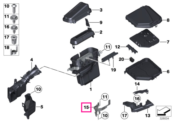 Suport caseta suplimentara - BMW Seria 5 F07 F10 F11, Seria 6 F06 F12 F13