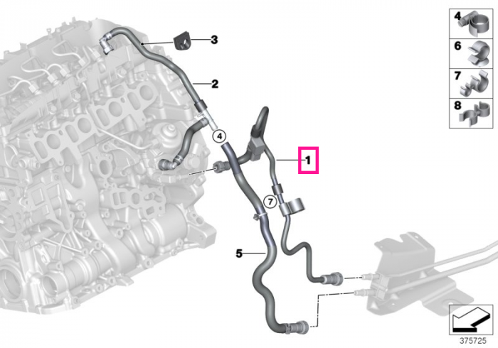 Conducta alimentare combustibil - BMW Seria 1 F20 F21, Seria 2 F22 F23, Seria 3 F30 F31 F34, Seria 4 F32 F33 F36