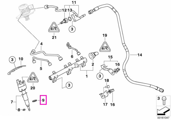 Element decuplare injector combustibil - BMW Seria 1 E81 E82 E87 E88, Seria 3 E90 E91 E92 E93, Seria 5 E60 E61 F07 F10 F11, Seria 6 E63 E64 F12 F13, Seria 7 F01 F02 F04, X5 E70, X6 E71 E72, Z4 E89