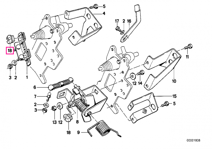 Clema cablu acceleratie, negru - BMW Seria 3 E30 E36 E46, Seria 5 E28 E34 E39, Seria 6 E24, Seria 7 E23 E32 E38, Seria 8 E31, Z1 E30, Z3 E36