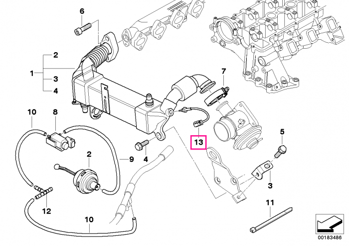 Senzor temperatura, gaze evacuare, L=216mm - BMW Seria 1, Seria 2, Seria 3, Seria 4, Seria 5, Seria 6, Seria 7, Seria 8, X1, X2, X3, X4, X5, X6, X7 - Mini Cabrio F57, Clubman F54, Countryman F60 U25, F55, F56