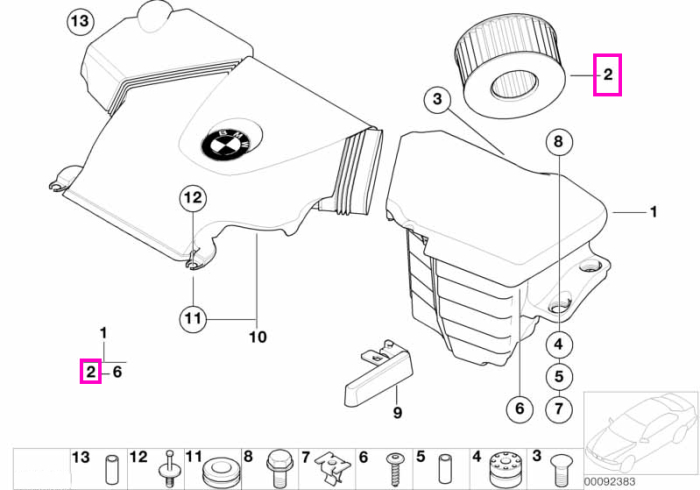 Filtru aer motor - BMW Seria 3 E46