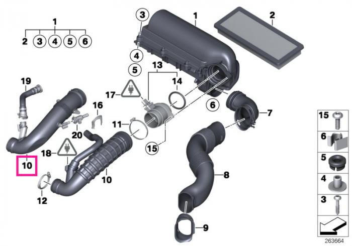 Ansamblu conducta admisie aer motor - Mini Cabrio R57, Clubman R55, Countryman R60, Coupe R58, Paceman R61, Roadster R59, R56