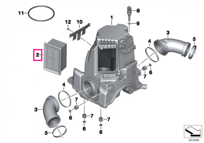 Filtru aer motor - BMW Motorrad K21 (R nineT), K22 (R nineT Pure), K23 (R nineT Scrambler), K25 (R 1200 GS), K25 (R 1200 GS Adventure), K26 (R 900 RT, R 1200 RT), K27 (R 1200 R), K32 (R nineT Racer), K33 (R nineT Urban G/S)