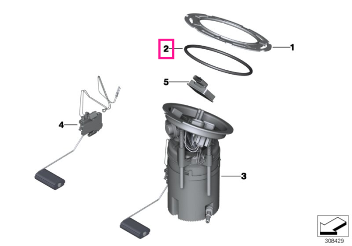 Garnitura etansare pompa combustibil - BMW X3 F25 G01 G08 G45 F97 M, X4 G02 F98 M, X5 G05 F95 M, X6 G06 F96 M, X7 G07 - Mini Clubman F54, F55, F56