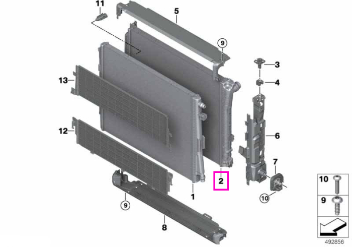 Radiator sistem racire - BMW Seria 2 G42, Seria 3 G20 G21 G28, Seria 4 G22 G23 G26