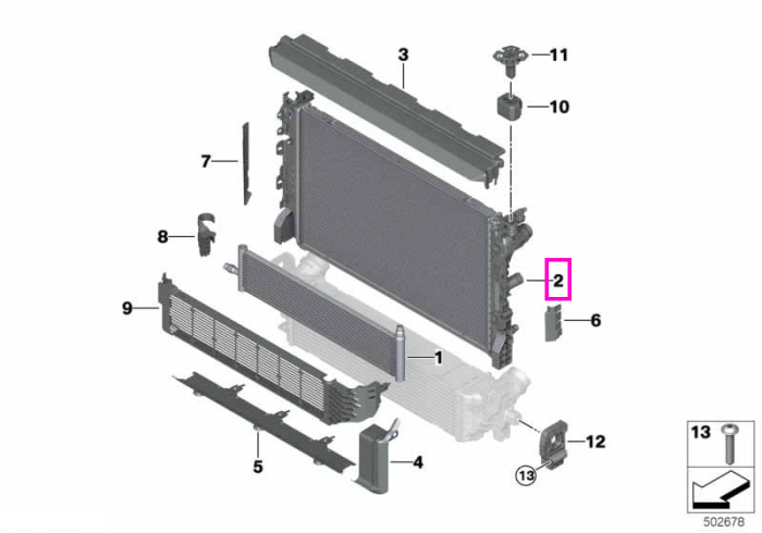 Radiator - BMW Seria 5 G30 G31, Seria 6 G32, Seria 7 G11 G12, Seria 8 G14 G15 G16