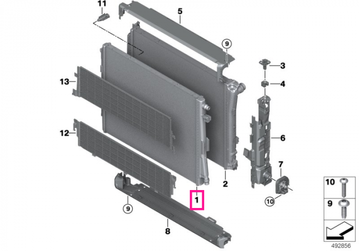  Radiator sistem racire - BMW Seria 2 G42, Seria 3 G20 G21 G28, Seria 4 G22 G23 G26, i3L G28, i4 G26, iX I20, Z4 G29