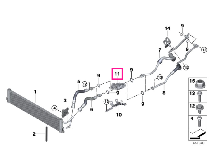 Termostat radiator ulei transmisie - BMW Seria 2 F45, Seria 3 G20 G21, Seria 5 G30 G31 G38 F90 M5, Seria 7 G11 G12, X1 F48 F49, X2 F39, X3 G01, X5 G05 - Mini Countryman F60