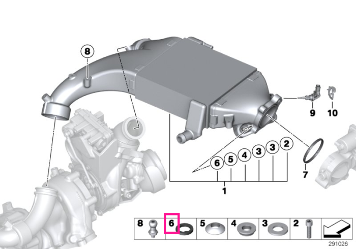 Saiba dintata sistem racire motor - BMW Seria 5 F10 F11 G30 G31, Seria 7 F01 F02 G11 G12, X5 E70 F15 G05, X6 E71 F16 G06, X7 G07