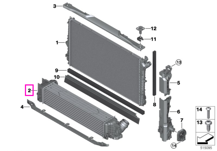 Intercooler - BMW Seria 1 F70, Seria 2 U06, X1L U12, X1 U11, X2 U10 - Mini Countryman U25, F65, F66