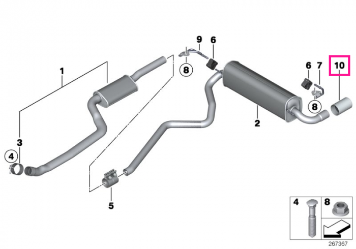 Ornament final evacuare, crom, negru - BMW Seria 1 F20 F21, Seria 2 F22 F23, Seria 3 F30 F31 F34, Seria 4 F32 F33 F36