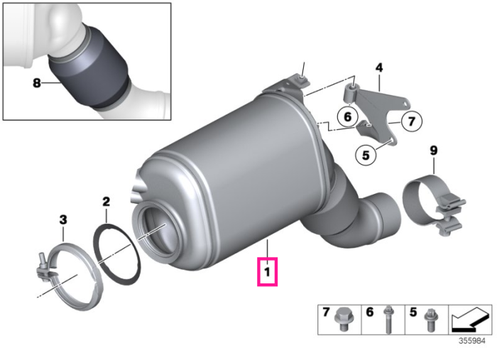 Filtru particule, diesel, EU6 - BMW Seria 6 F06 F12 F13