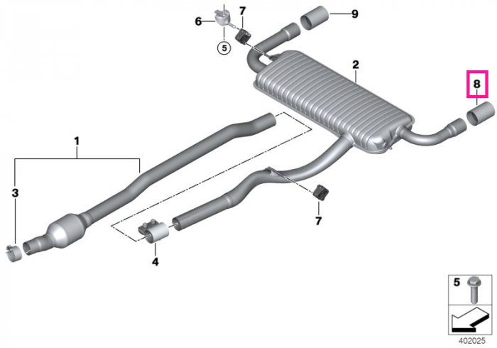 Ornament final evacuare, cromat - BMW Seria 1 F52, Seria 2 F45 F46, X1 F48 F49