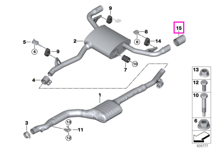 Ornament evacuare, negru, crom, stanga - BMW X3 G01 G08, X4 G02