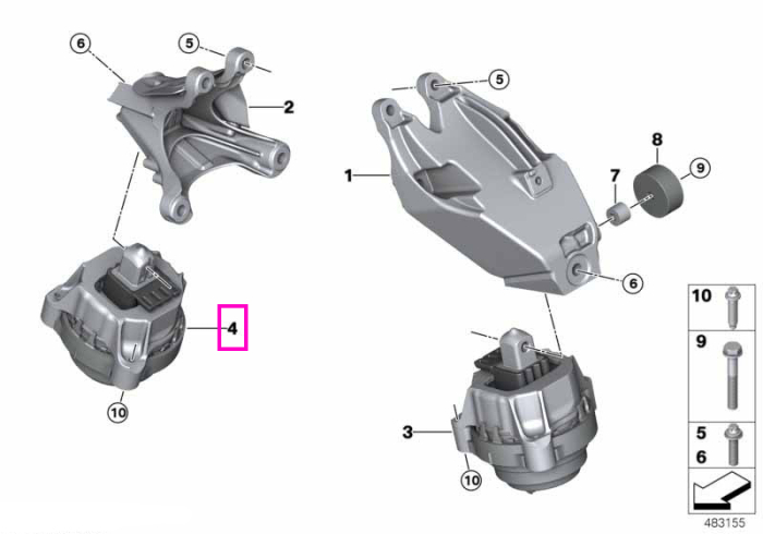  Tampon motor, dreapta - BMW X5 G05	