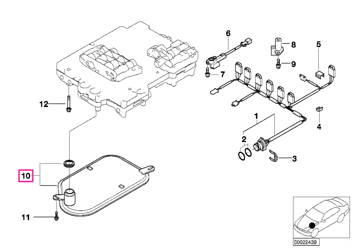 Filtru ulei cutie viteze automata - BMW Seria 3 E46, Seria 5 E39, Seria 7 E38, Z4 E85