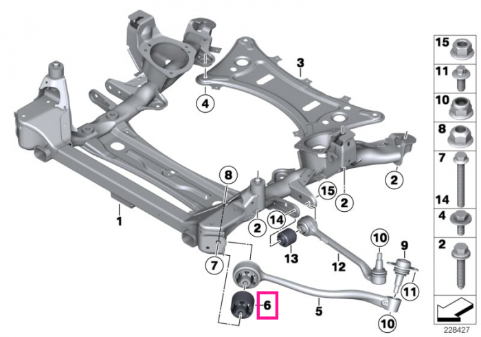 Bucsa brat suspensie superior, punte fata - BMW X3 F25, X4 F26