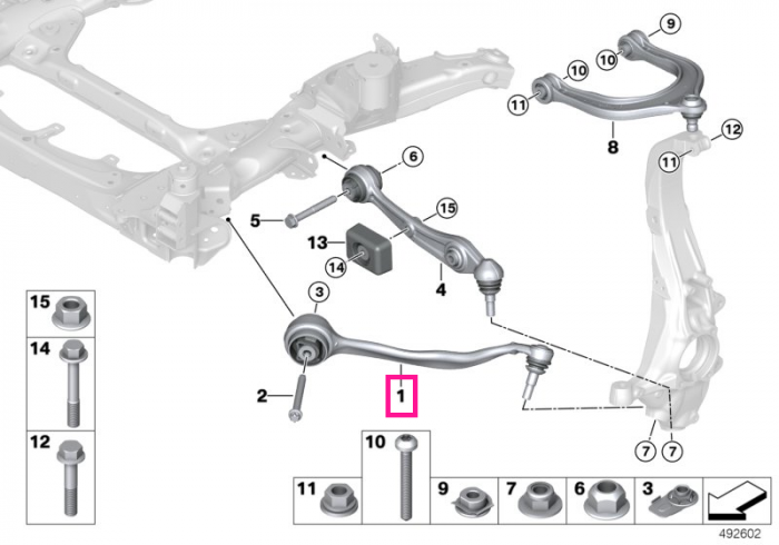 Brat inferior suspensie, punte fata, stanga - BMW X5 G05, X6 G06, X7 G07