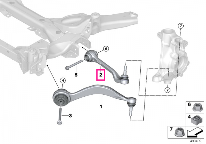 Brat suspensie roata, cu bucsa cauciuc, stanga, punte fata - BMW Seria 3 G20 G21 G28