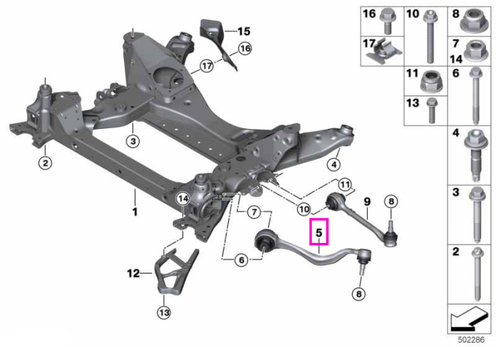  Brat suspensie roata, cu bucsa, punte fata, dreapta - BMW iX3 G08 BEV, X3 G01 G08, X4 G02	