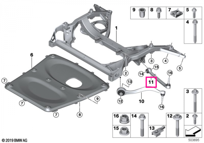 Brat suspensie roata, punte fata, stanga - BMW Seria 2 F87 M2, Seria 3 F80 M3, Seria 4 F82 F83 M4