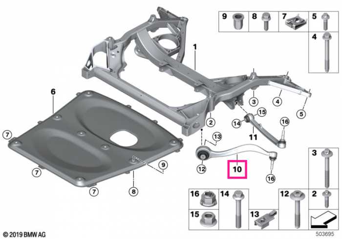  Brat suspensie roata cu bucsa cauciuc, punte fata, dreapta - BMW Seria 2 F87 M2, Seria 3 F80 M3, Seria 4 F82 F83 M4