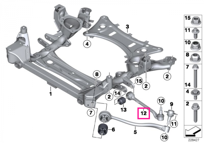 Brat suspensie roata, stanga, punte fata - BMW X3 F25, X4 F26