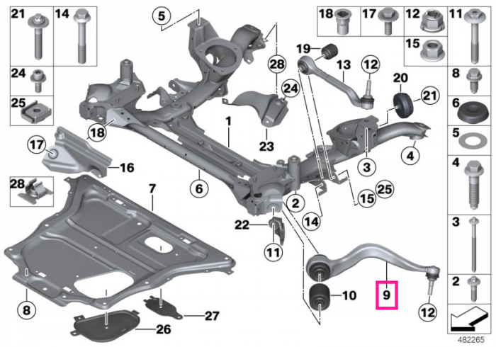 Brat suspensie roata, stanga, punte fata - BMW Seria 3 F34 GT