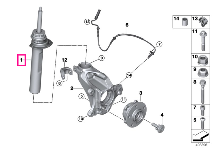  Amortizor suspensie, punte fata, dreapta - BMW X1 F48	