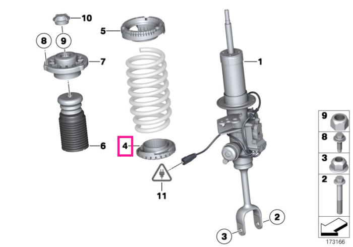 Tampon inferior amortizor suspensie, punte fata - BMW Seria 5 F07 F10 F11 F18, Seria 6 F06 F12 F13, Seria 7 F01 F02 F04, i8 I12 I15