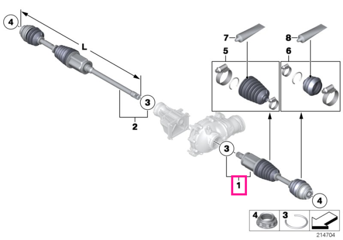 Planetara, stanga, L=698mm - BMW X5 E70 F15, X6 E71 F16