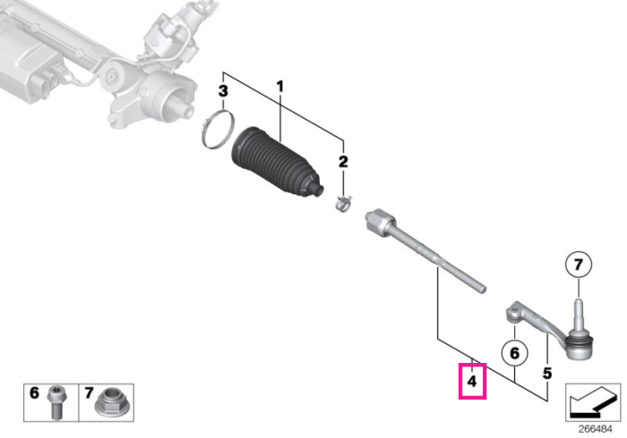  Bieleta directie, dreapta - BMW Seria 2 G42, Seria 3 G20 G21 G28, Seria 4 G22 G23 G25, i4 G26, i3L G28 - pana la 29.02.2024	