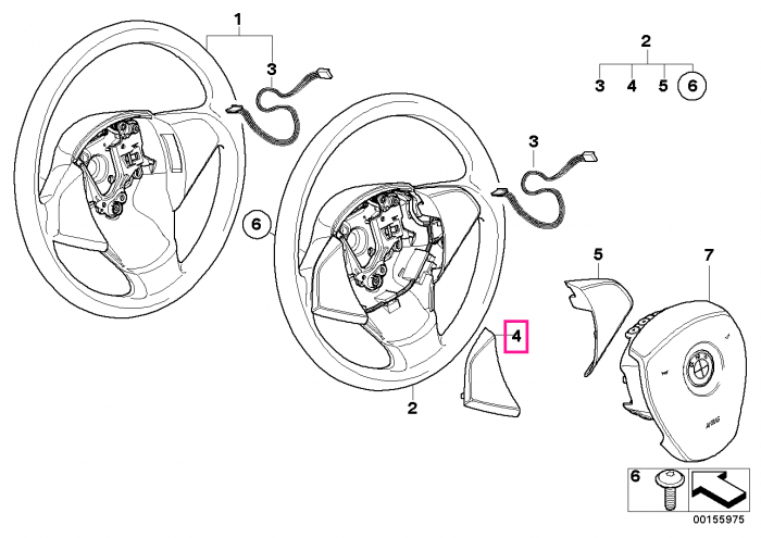 Capac volan, zona din stanga - BMW X3 E83