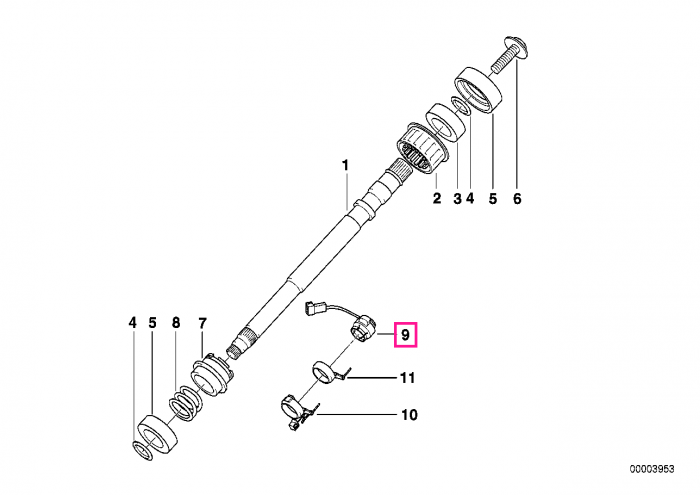 Senzor unghi volan / bracaj - BMW Seria 3 E46, Seria 5 E39, Seria 7 E38, X3 E83, X5 E53, Z3 E36, Z8 E52 - Mini Cabrio R52, R50, R53