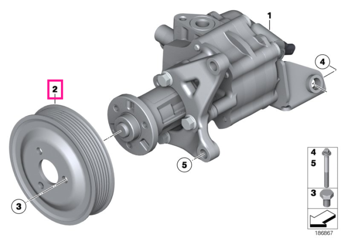 Fulie pompa servodirectie - BMW Seria 5 F07 F10 F11, Seria 7 F01 F02, X5 E70, X6 E71