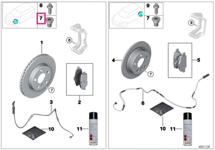 Set placute frana, fara azbest, punte fata - BMW Seria 2 G42, Seria 3 G20 G21 G28, Seria 4 G22 G23 G26, X3 G01, X4 G02, Z4 G29