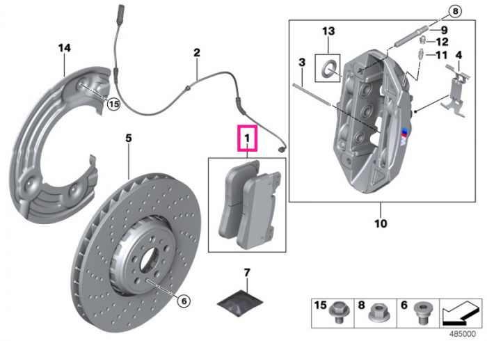 Set placute frana, punte fata, fara azbest - BMW Seria 3 G80M3 G81M3, Seria 4 G82M4 G83M4 