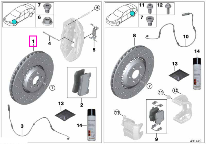 Disc frana carbon ceramic ventilat, perforat, punte fata, stanga (400X38) - BMW Seria 3 G80M3 G81M3, Seria 4 G82M4 G83M4