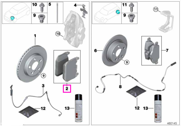 Kit Retrofit placute frana sport, punte fata, TX4007 - BMW X3 M F97, X4 M F98