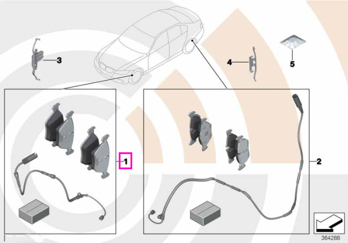 Set placute frana si senzor uzura placute, punte fata, Value-Line - BMW Seria 2 F45 F46, X1 F48 - Mini Clubman F54, Countryman F60