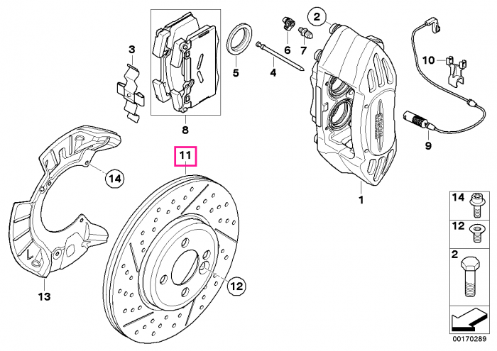 Disc frana Ø316mm punte fata, ventilat, perforat, 316x22mm - Mini Cabrio R57, Clubman R55, Coupe R58, Roadster R59, R56