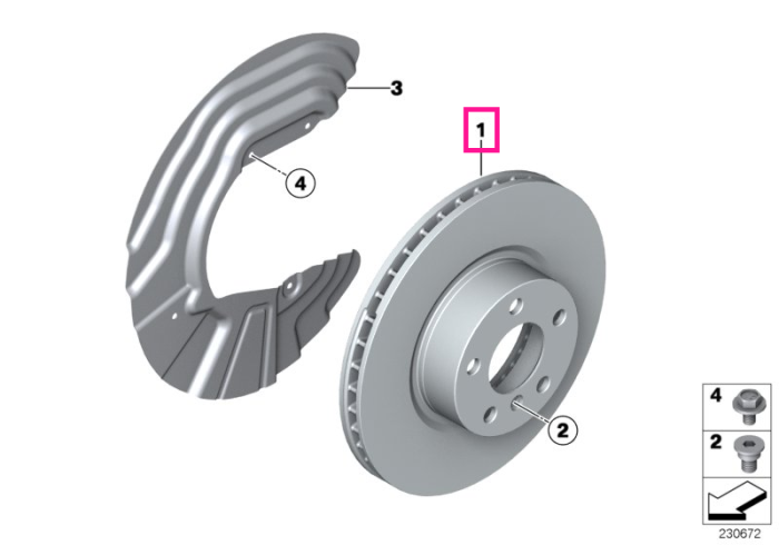  Disc frana ventilat, punte fata, dreapta, 348x30 - BMW X4 F26	